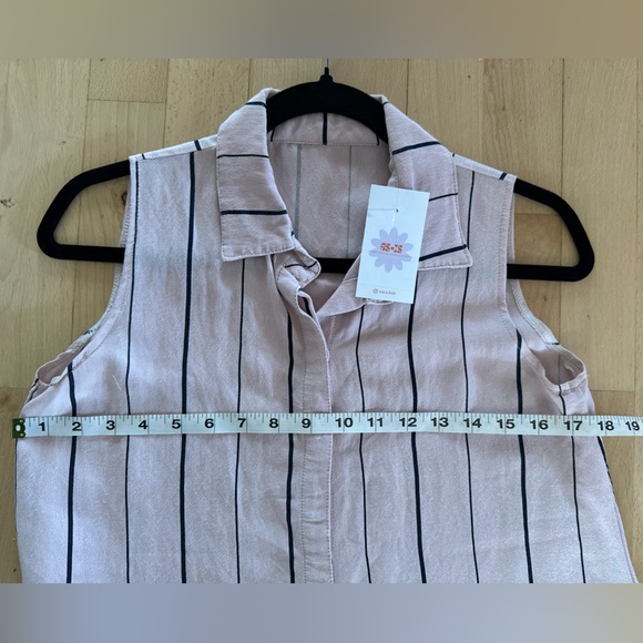 Striped linen cropped tank top fisherman core - Picture 4 of 4